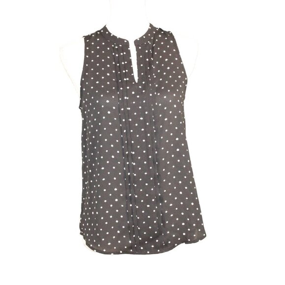 41 Hawthorne Black with White Dots Sleeveless Flowy Women’s XS Blouse - Picture 1 of 6